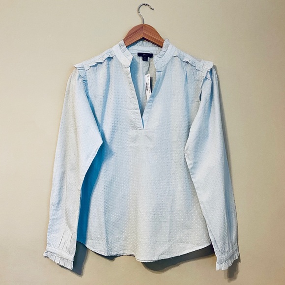 J.Crew | Ruffle-trim V-neck Popover - Picture 2 of 3